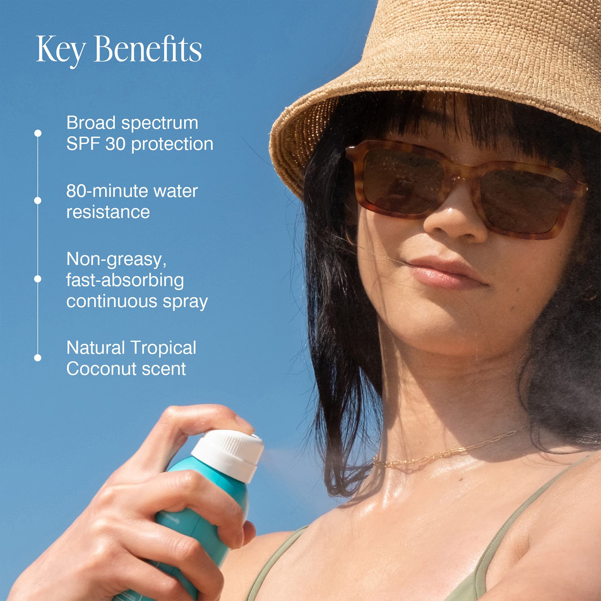 COOLA Classic Body Organic Sunscreen Spray SPF 30 Tropical Coconut, 6 oz., , large