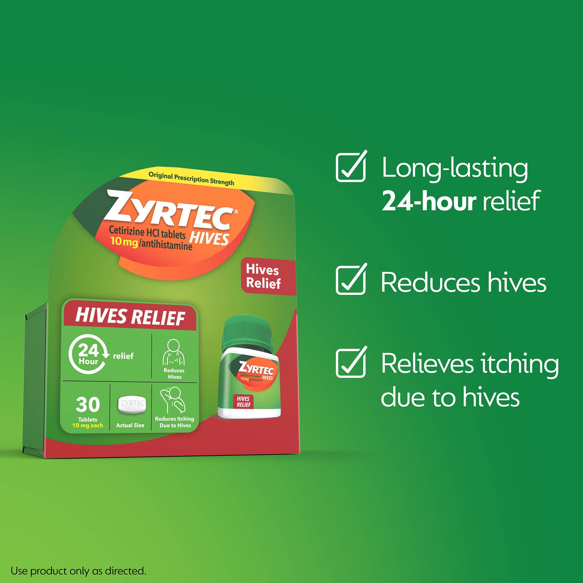 Zyrtec Hives Itch Relief 10 MG Tablets, 30 ct., , large