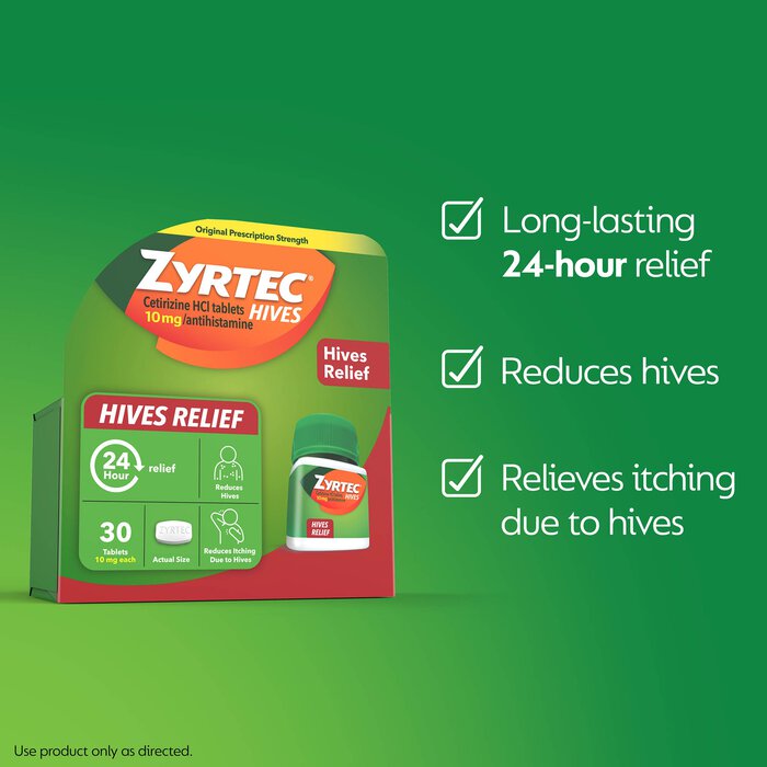 Zyrtec Hives Itch Relief 10 MG Tablets, 30 ct., , large