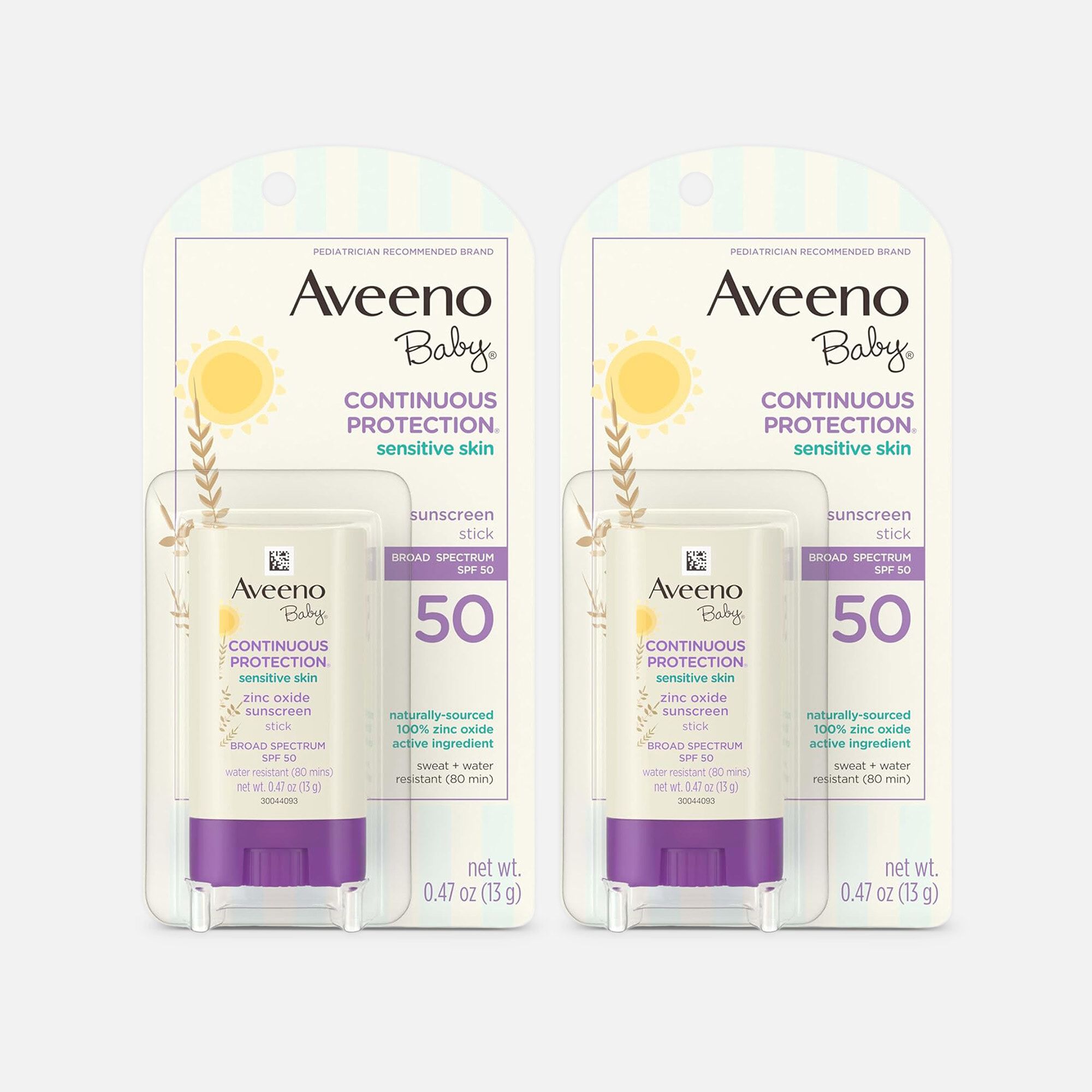 Aveeno Baby Continuous Protection Stick, SPF 50, 0.47 oz. (2-Pack), , large