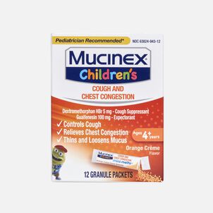 Mucinex Children's Cough & Chest Congestion Mini-Melts Granule Packets, Orange Cr&egrave;me, 12 ct.