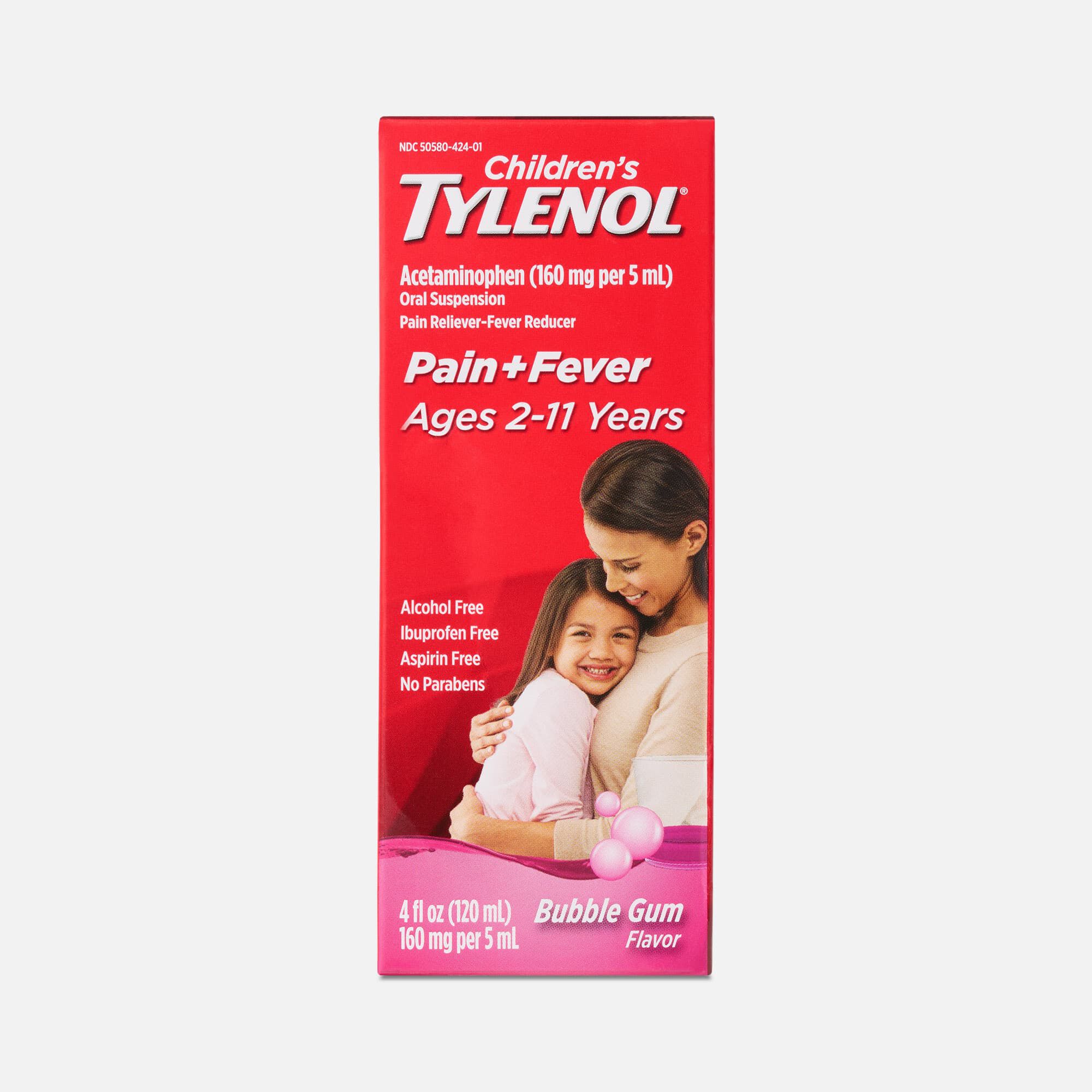 Children's Tylenol Fever Reducer & Pain Reliever, Ages 2-11, Bubblegum, 4 fl. oz.