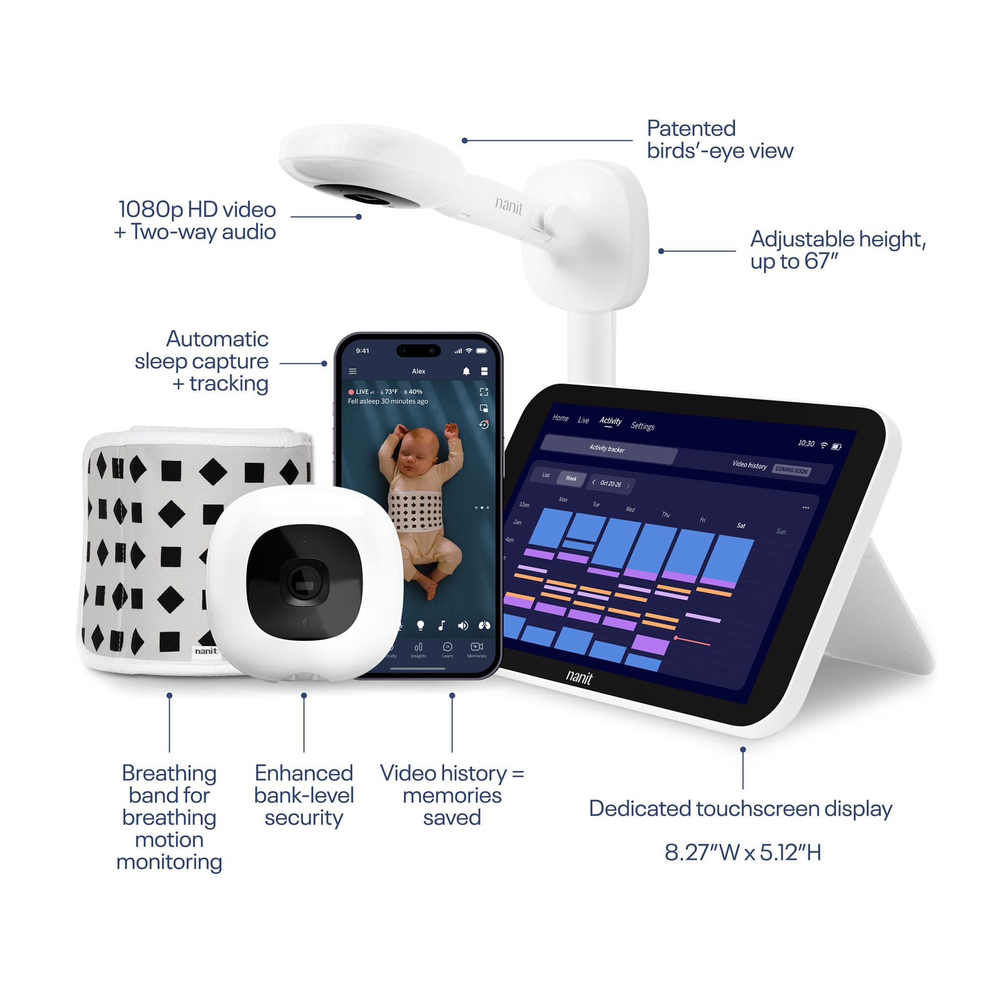 Nanit Smart Baby Monitor System with Wall Mount, , large