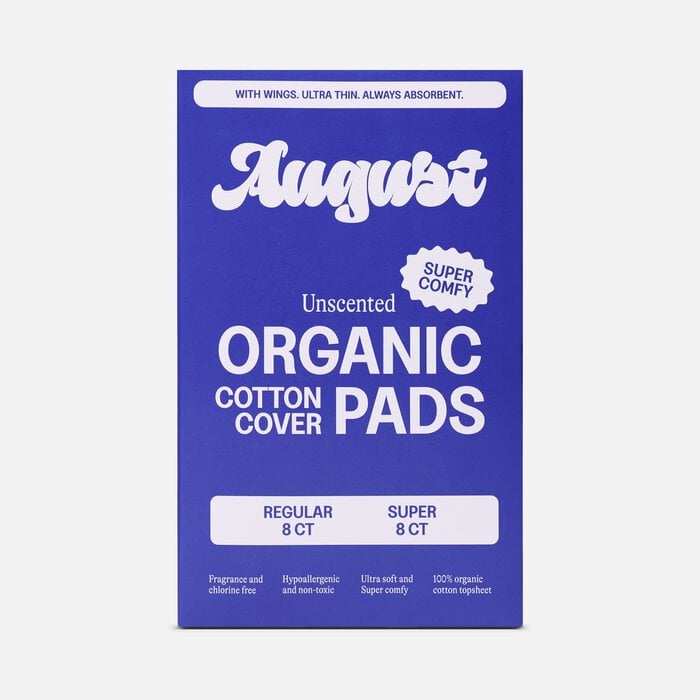 August Organic Cotton Regular & Super Pads, 16 ct. Combo, , large