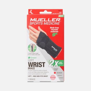 Mueller® Green Fitted Wrist Brace, Left Hand