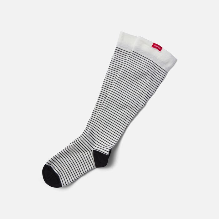 VIM & VIGR Cotton Compression Socks, Pinstripe, Cream and Black, 30-40 mmHg, , large