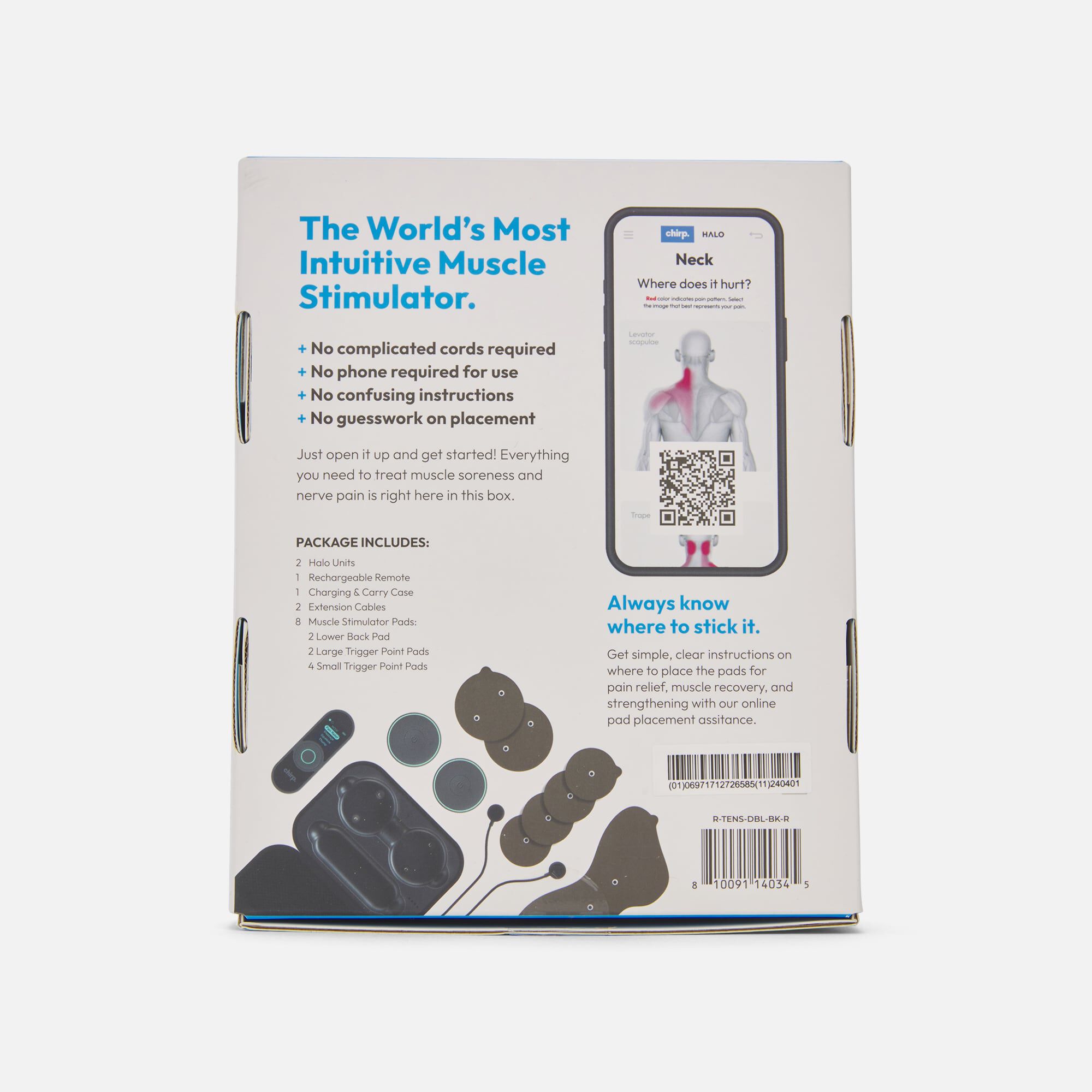 Chirp Halo Wireless Muscle Stimulator, 2 ct., , large
