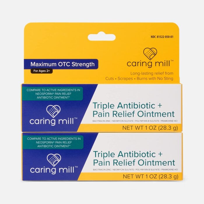 Caring Mill™ Triple Antibiotic Ointment Plus Pain Relief, 1 oz. (2 pack), , large