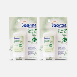 Coppertone Pure & Simple Sunscreen Stick, SPF 50, 0.49 oz. (2-Pack), , large