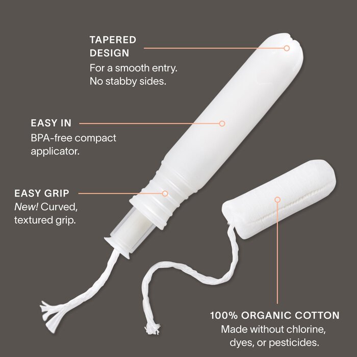 Cora Organic Cotton Applicator Tampons, , large