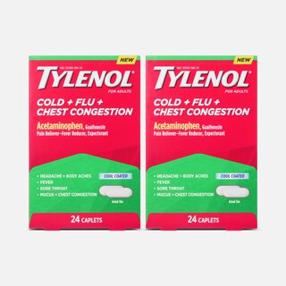 Tylenol® Cold + Flu + Chest Congestion Caplets, 24 ct. (2 pack), , large