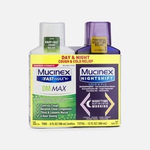 Mucinex Fast-Max DM Max & Nightshift Cold & Flu Combo Pack, 6 fl oz. each