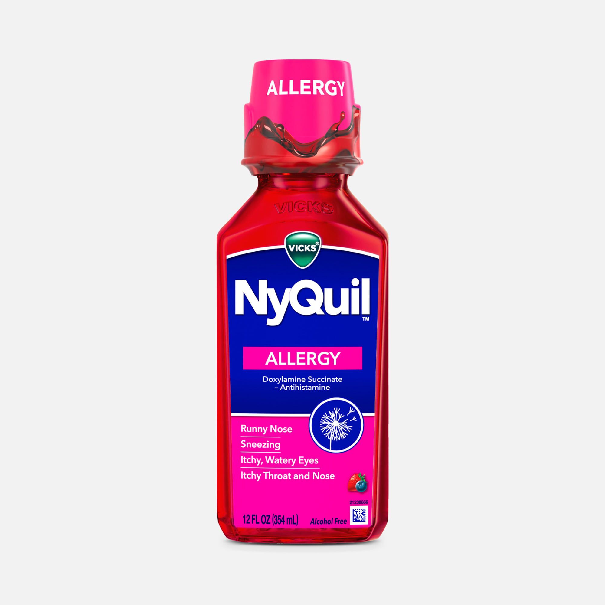 Vicks® NyQuil™ Allergy Nighttime Liquid, Berry, 12 fl. oz.