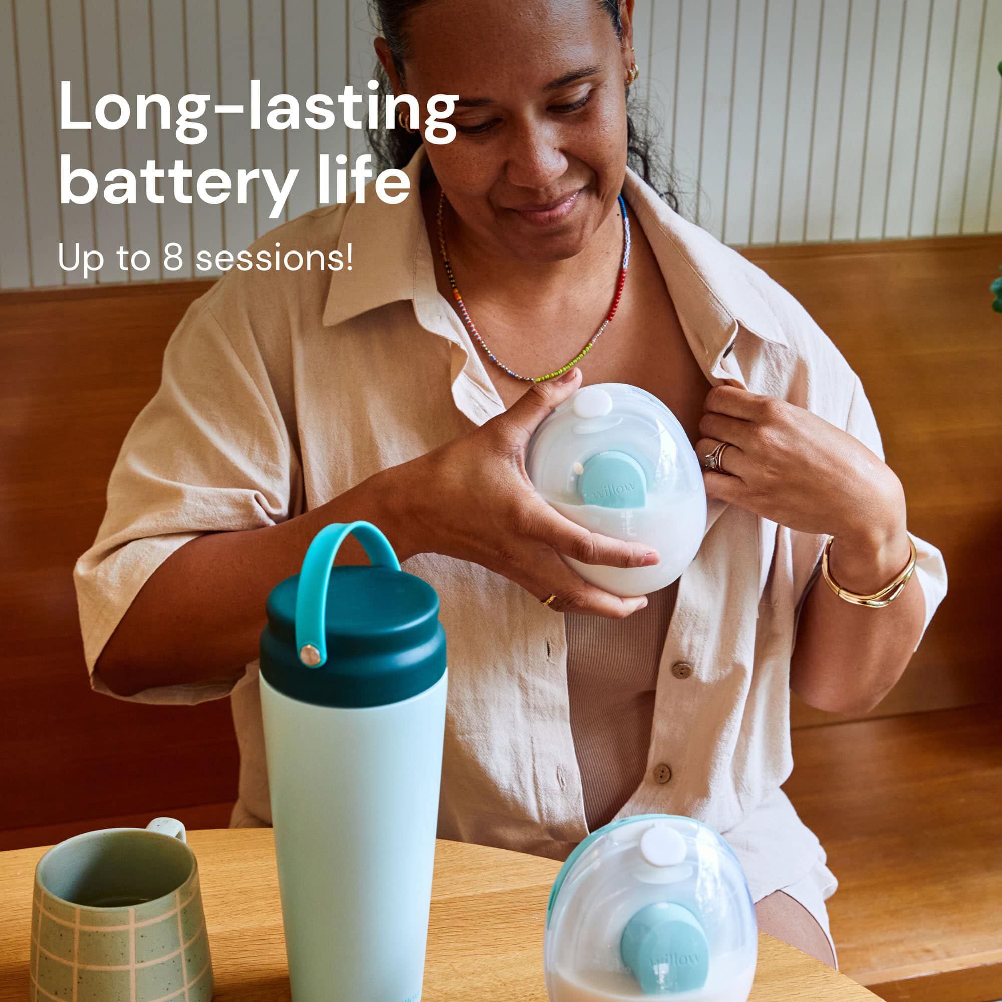 Willow Go® Wearable Breast Pump with Case, Sizing Inserts, and Milk Containers, , large