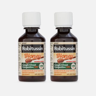 Robitussin Honey Maximum Strength Cough & Chest Congestion DM, 4 fl oz. (2-Pack), , large