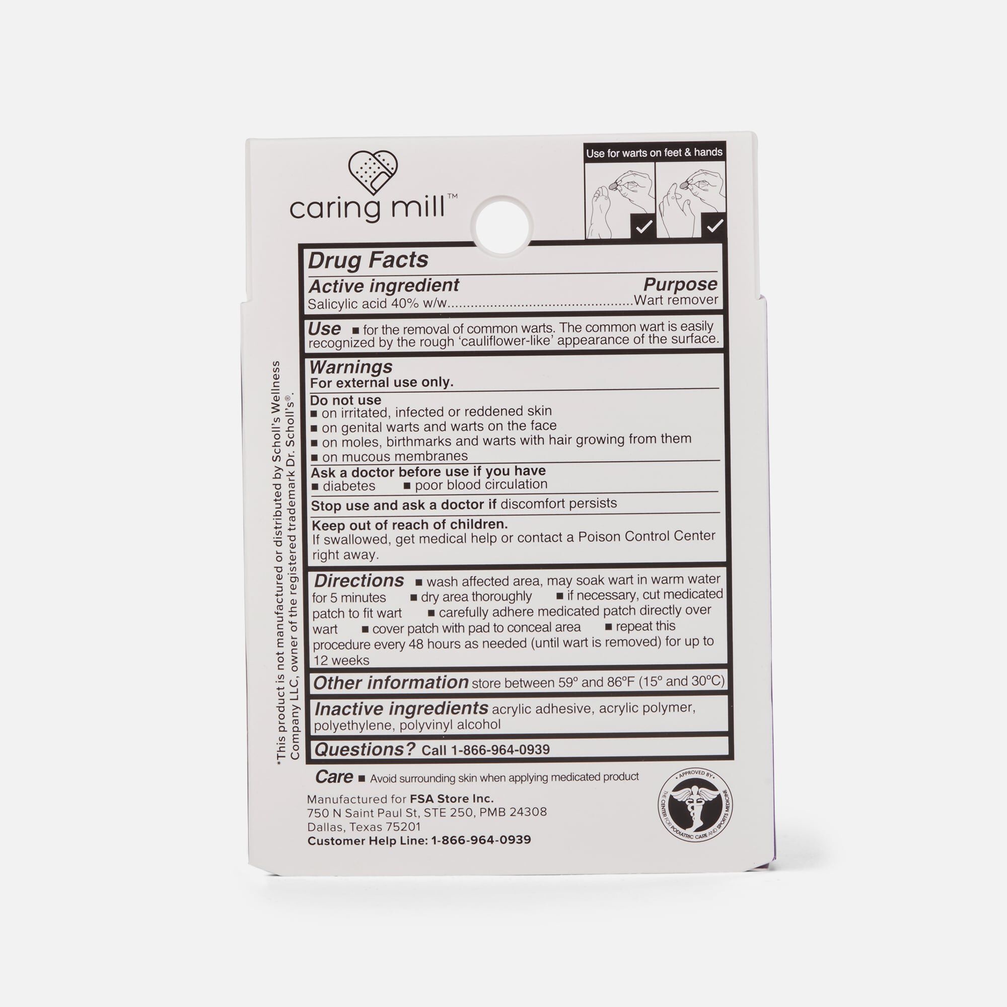 Caring Mill™ Wart Remover Medicated Discs,18 ct. Medicated Patches and 20 Concealing Pads, , large