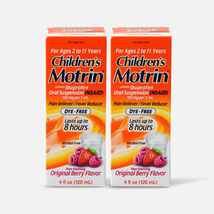 Children's Motrin Original Berry Flavor Dye-Free, 4 fl oz. (2-Pack)