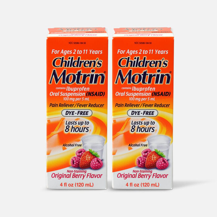 Children's Motrin Original Berry Flavor Dye-Free, 4 fl oz. (2-Pack), , large