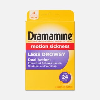 Dramamine® Less Drowsy Motion Sickness Tablets, Orange, 4 ct., , large