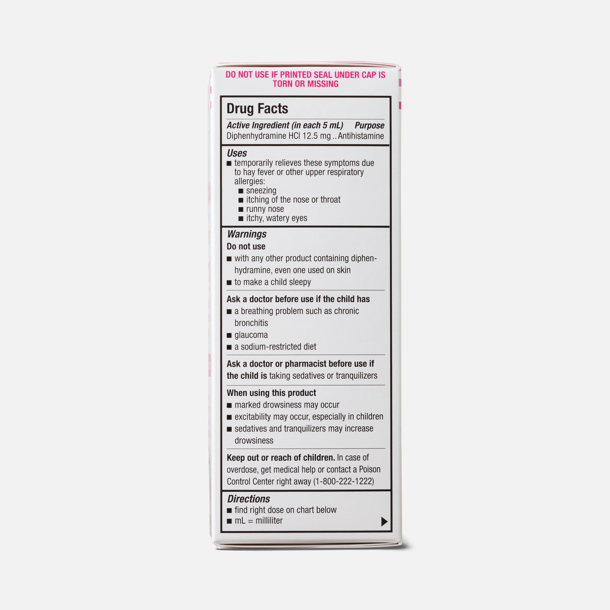 Caring Mill™ Children's Allergy Relief Liquid, Dye-Free, Bubblegum, 4 fl oz., , large