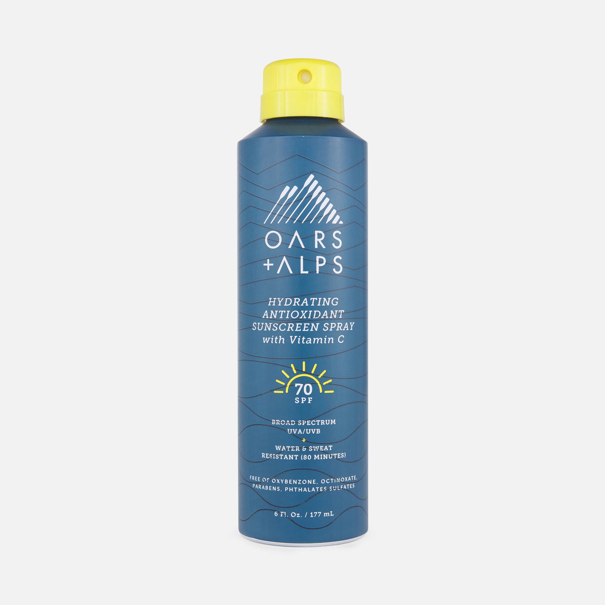 Oars + Alps Hydrating Antioxidant Sunscreen Spray SPF 70, 6 fl oz.