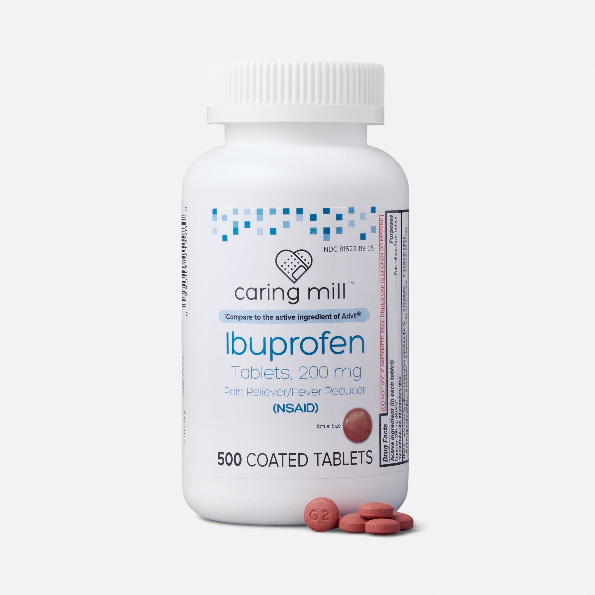 Caring Mill™ Ibuprofen 200mg Tablets, 500 ct., , large