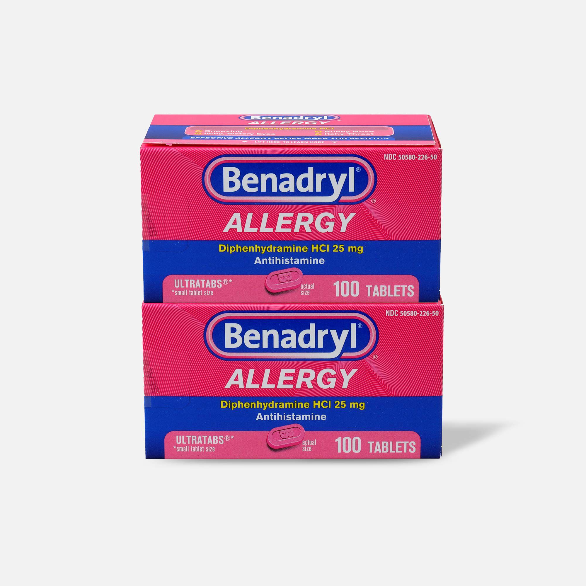 Benadryl Ultra Allergy Relief Tablets, 100 ct. (2-Pack), , large