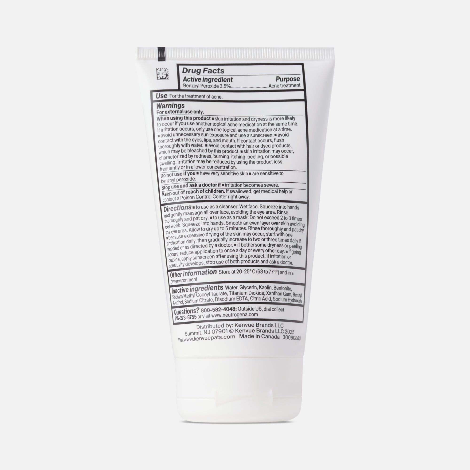 Neutrogena® Evenly Clear™ Acne Cleansing Mask, 4.2 fl. oz., , large