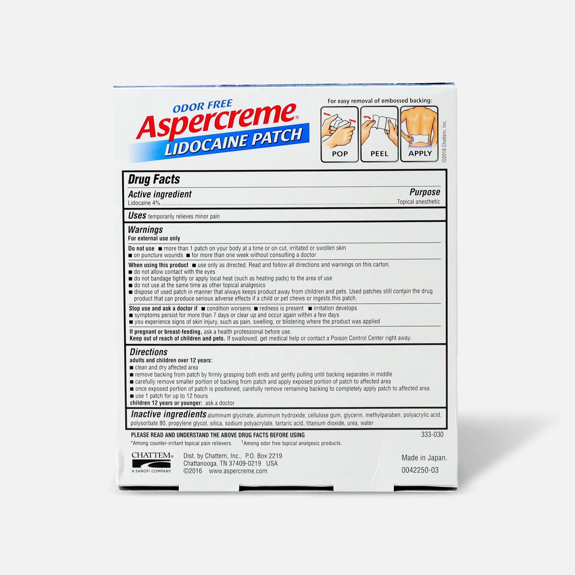 Aspercreme with 4% Lidocaine Patch, 5 ct., , large