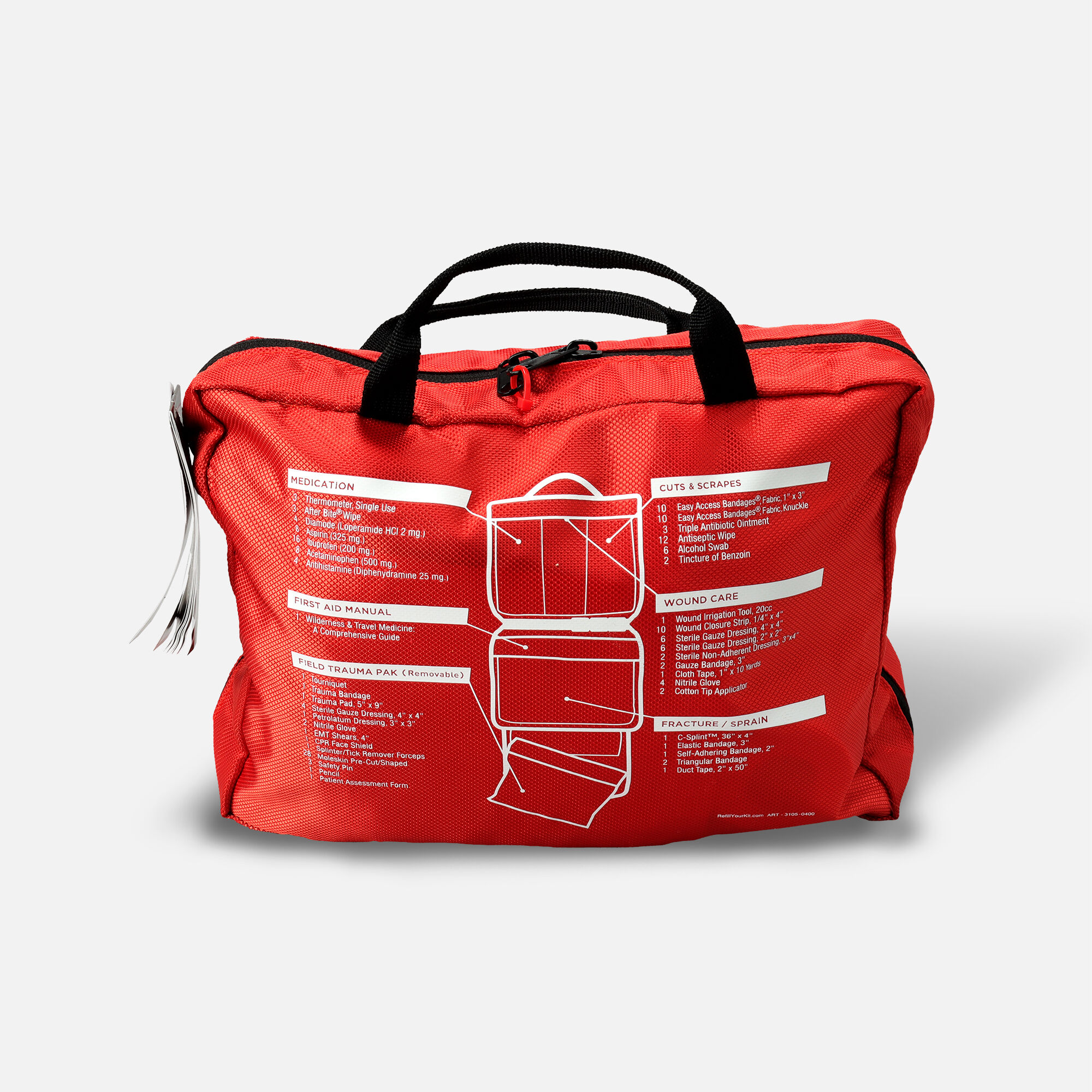 Adventure Medical Sportsman 400 First Aid Kit with C-Splint, 176 pc., , large