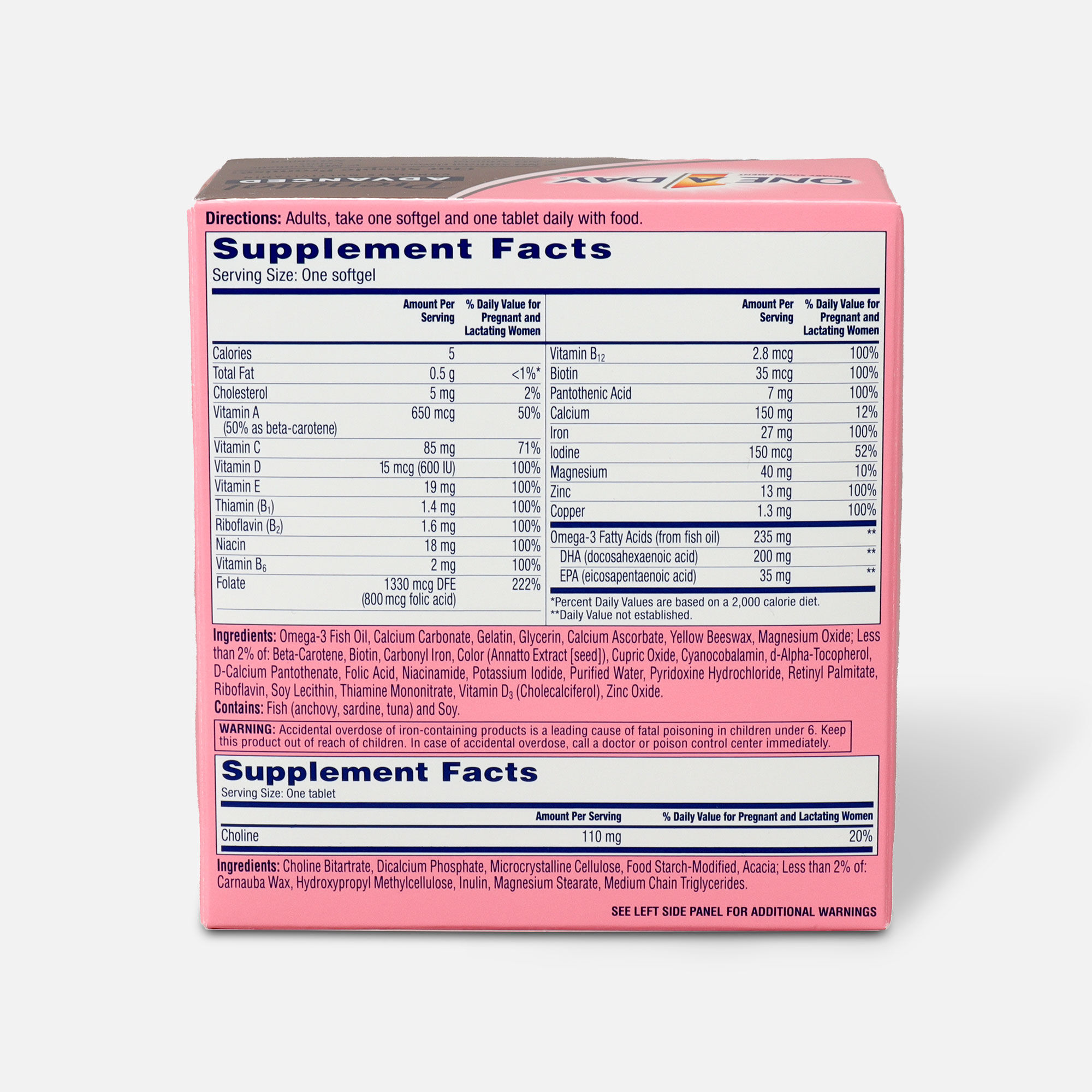 One A Day Prenatal Advanced Complete Multivitamins, 60+60 ct., , large