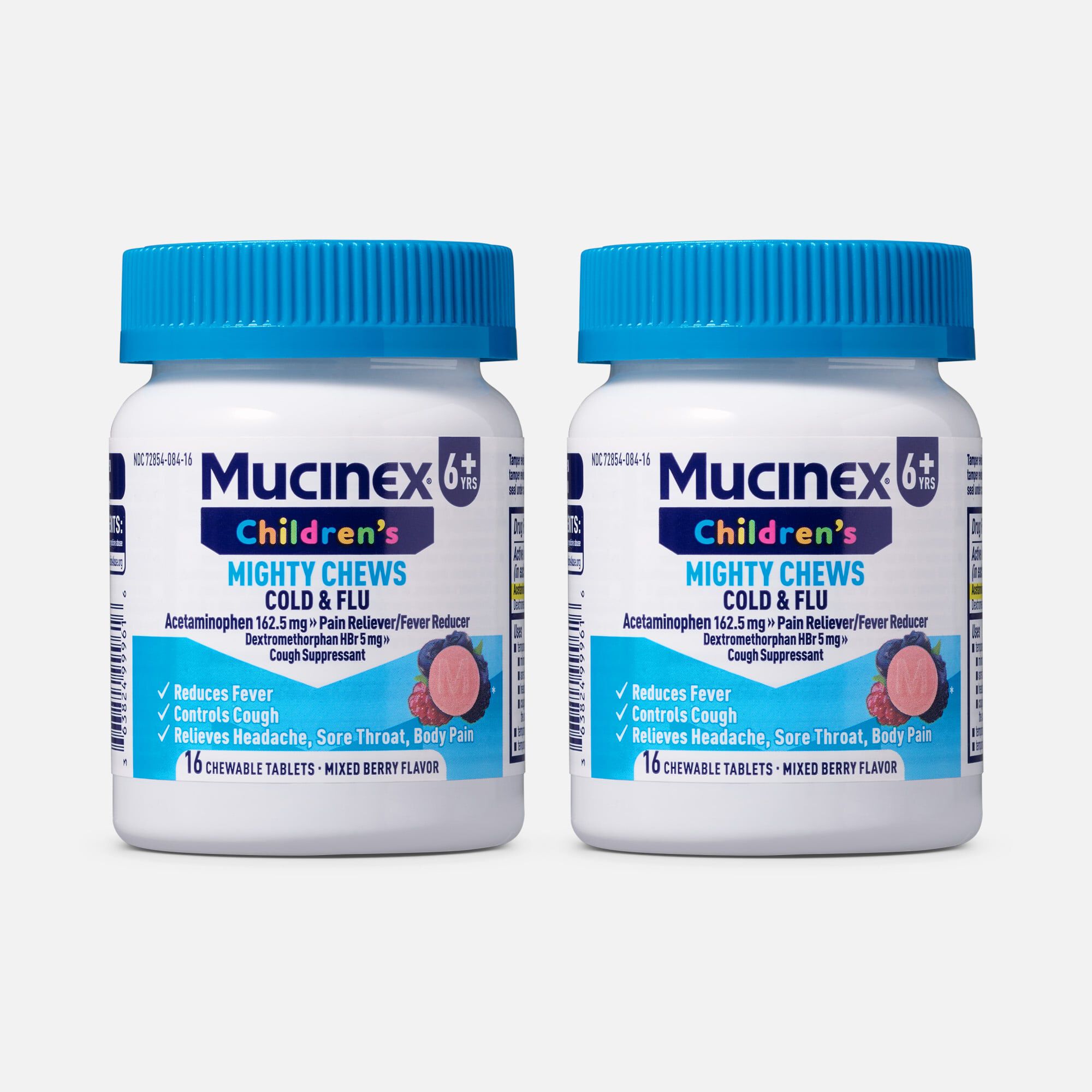 Mucinex Children's Mighty Chews Daytime Cold & Flu, Mixed Berry, 16 ct. (2-Pack), , large