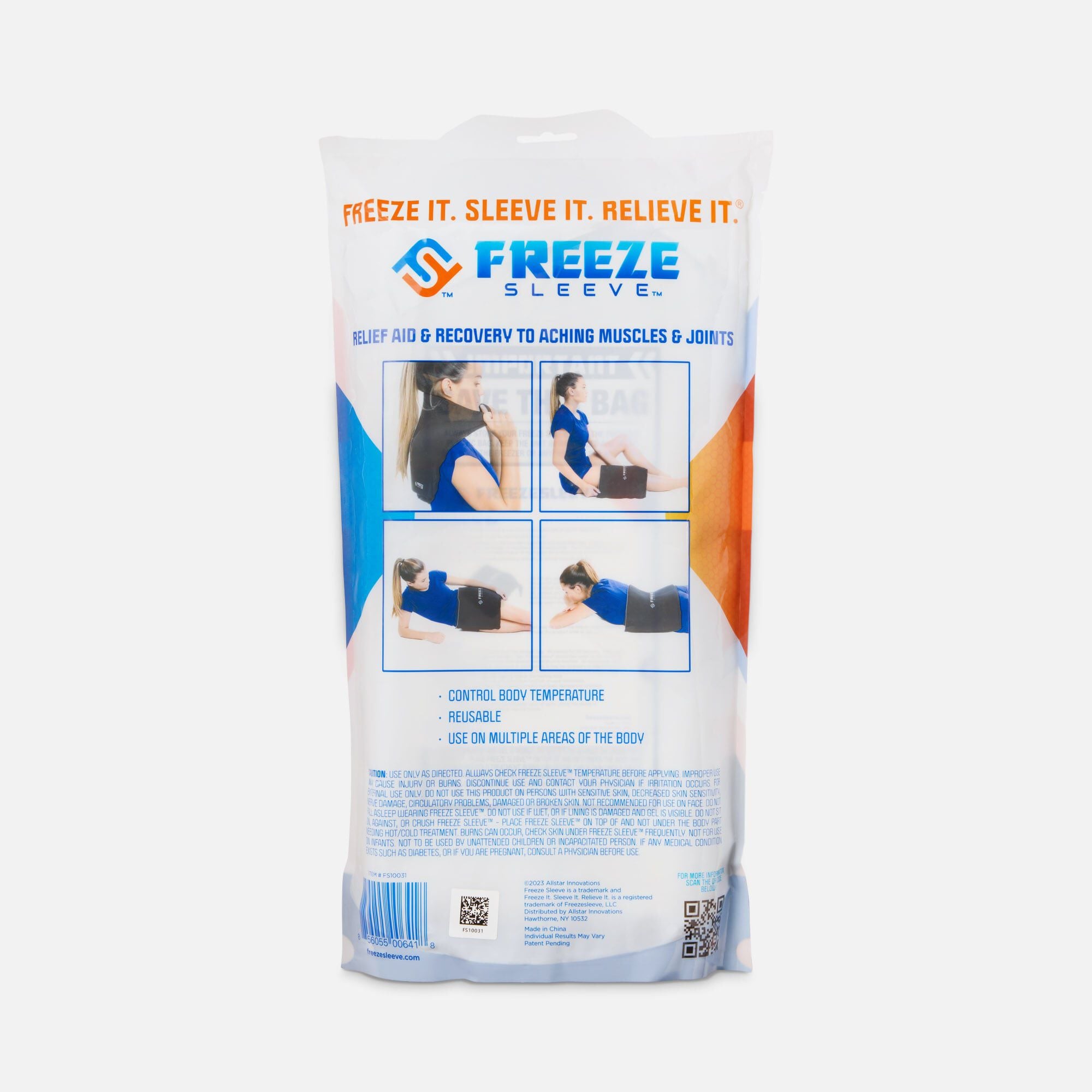 FreezeSleeve™ Hydrogel Flat Pak, 12” x 17”, Black, , large