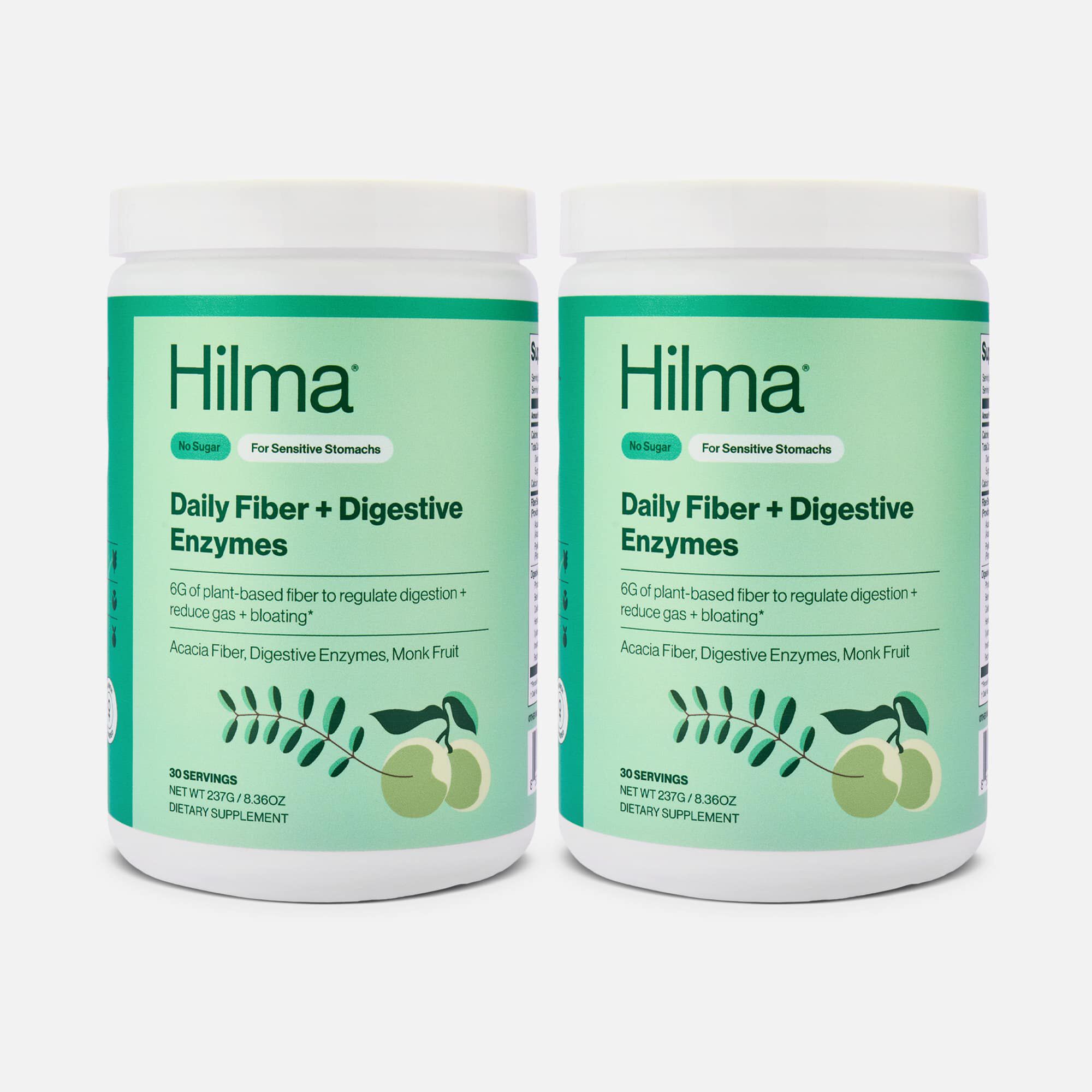 Hilma Daily Fiber Supplement + Digestive Enzymes, 10 oz., 30 servings (2-Pack), , large