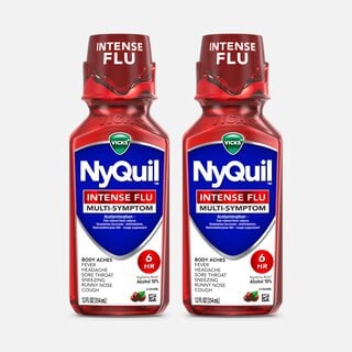 Vicks® NyQuil™ Intense Flu Liquid, Nighttime Flu Medicine, Cherry, 12 fl oz. (2-Pack), , large