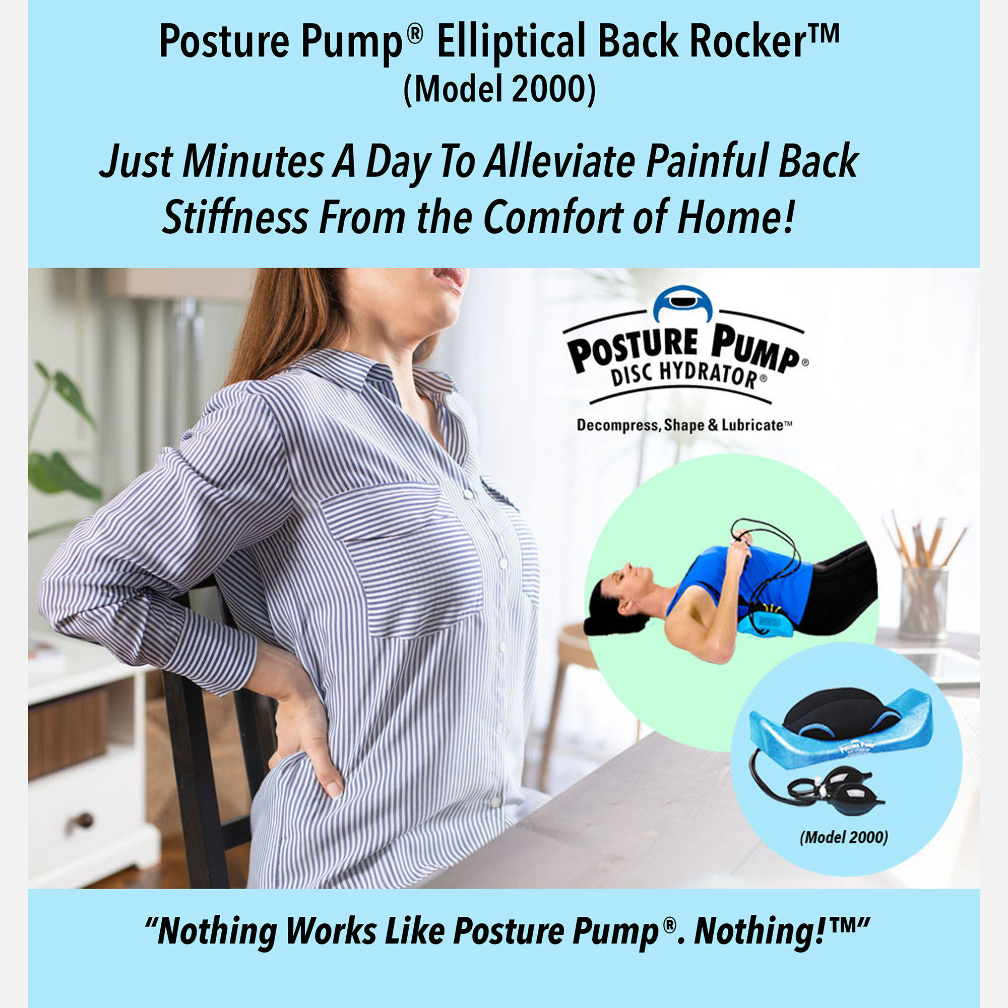 Posture Pump® Back Pump® Elliptical Back Rocker™, Model 2000, , large