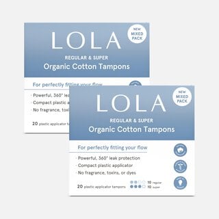 LOLA Assorted Regular & Super Tampons, 20 ct. (2-Pack), , large