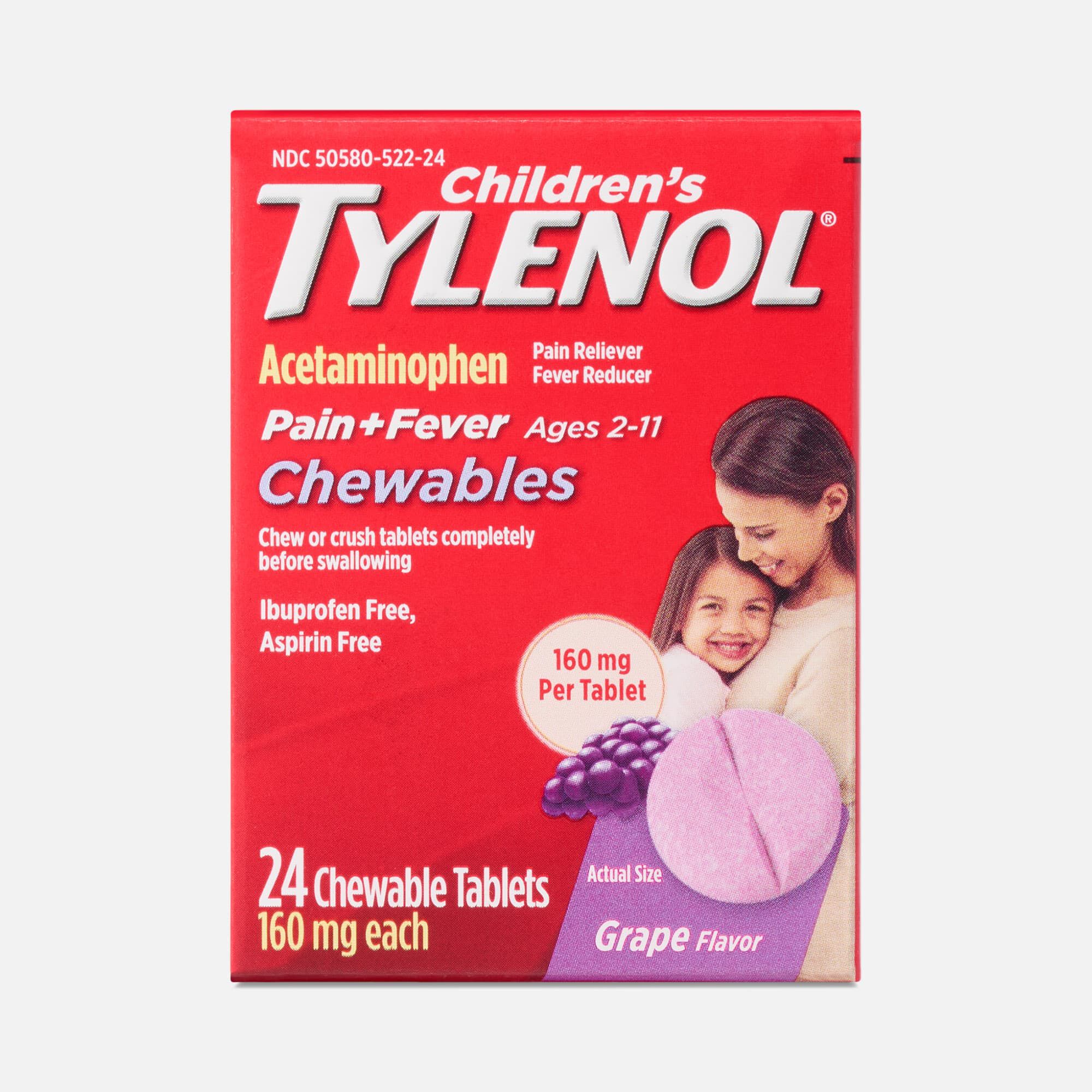 Children's Tylenol® Chewables, Grape, 24 ct., , large