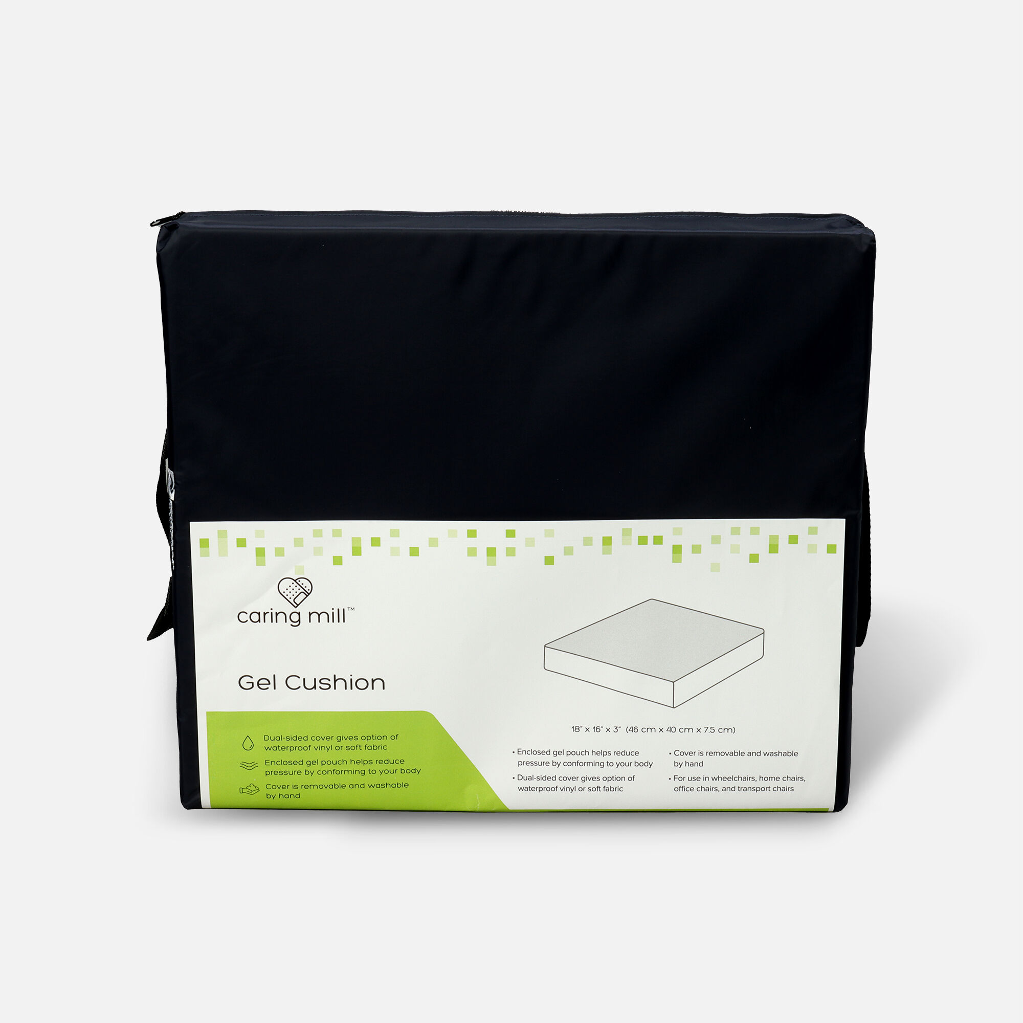 Caring Mill™ Gel Cushion 18" x 16" x 3", , large