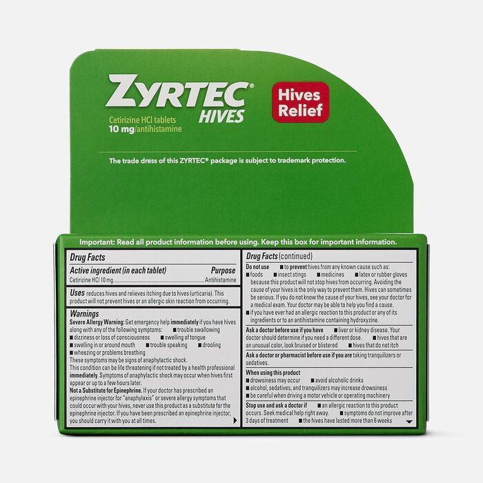 Zyrtec Hives Itch Relief 10 MG Tablets, 30 ct., , large