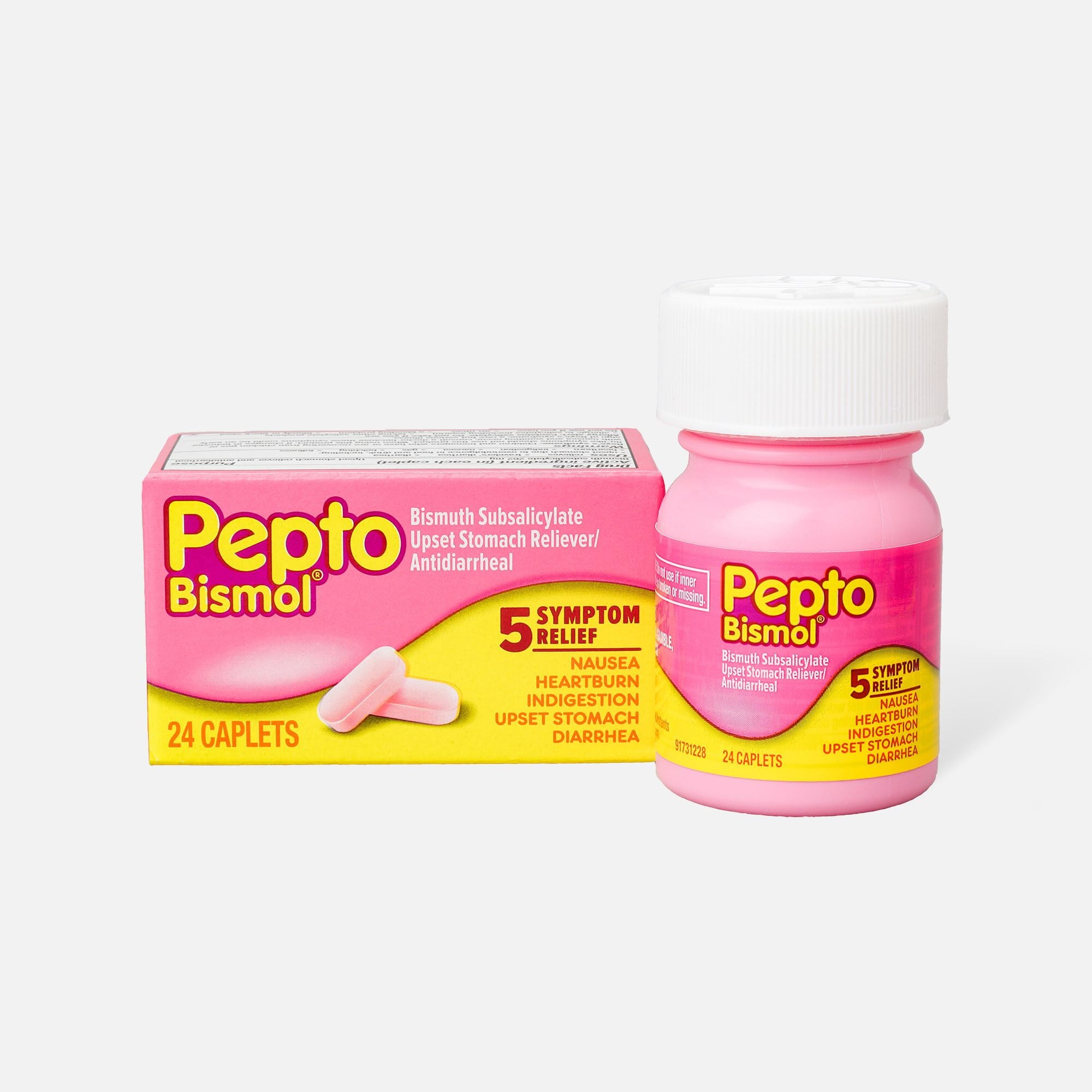Pepto Caplets, Unflavored, 24 ct., , large