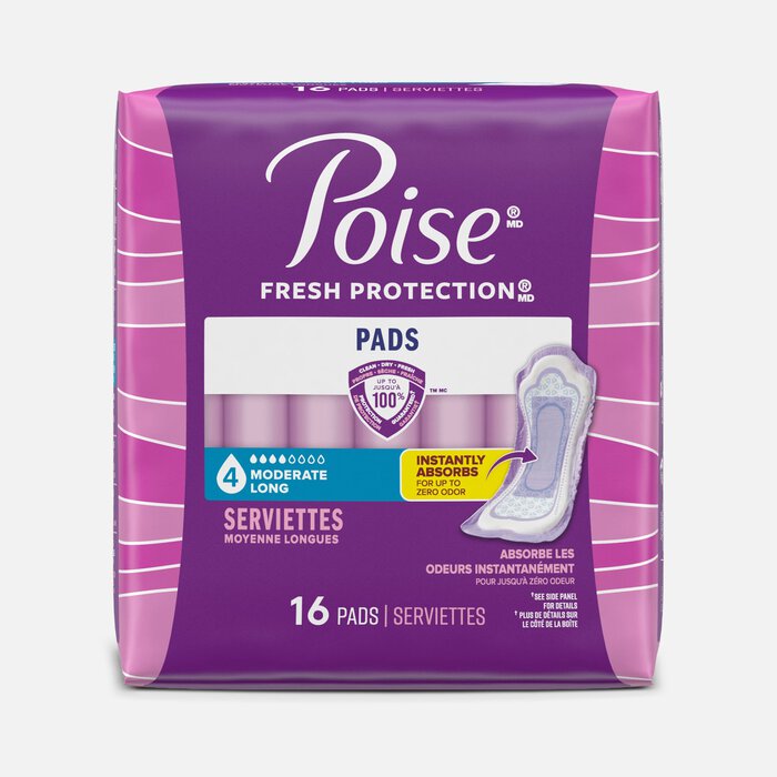 Poise Incontinence Pads, Moderate Long, 16 ct., , large