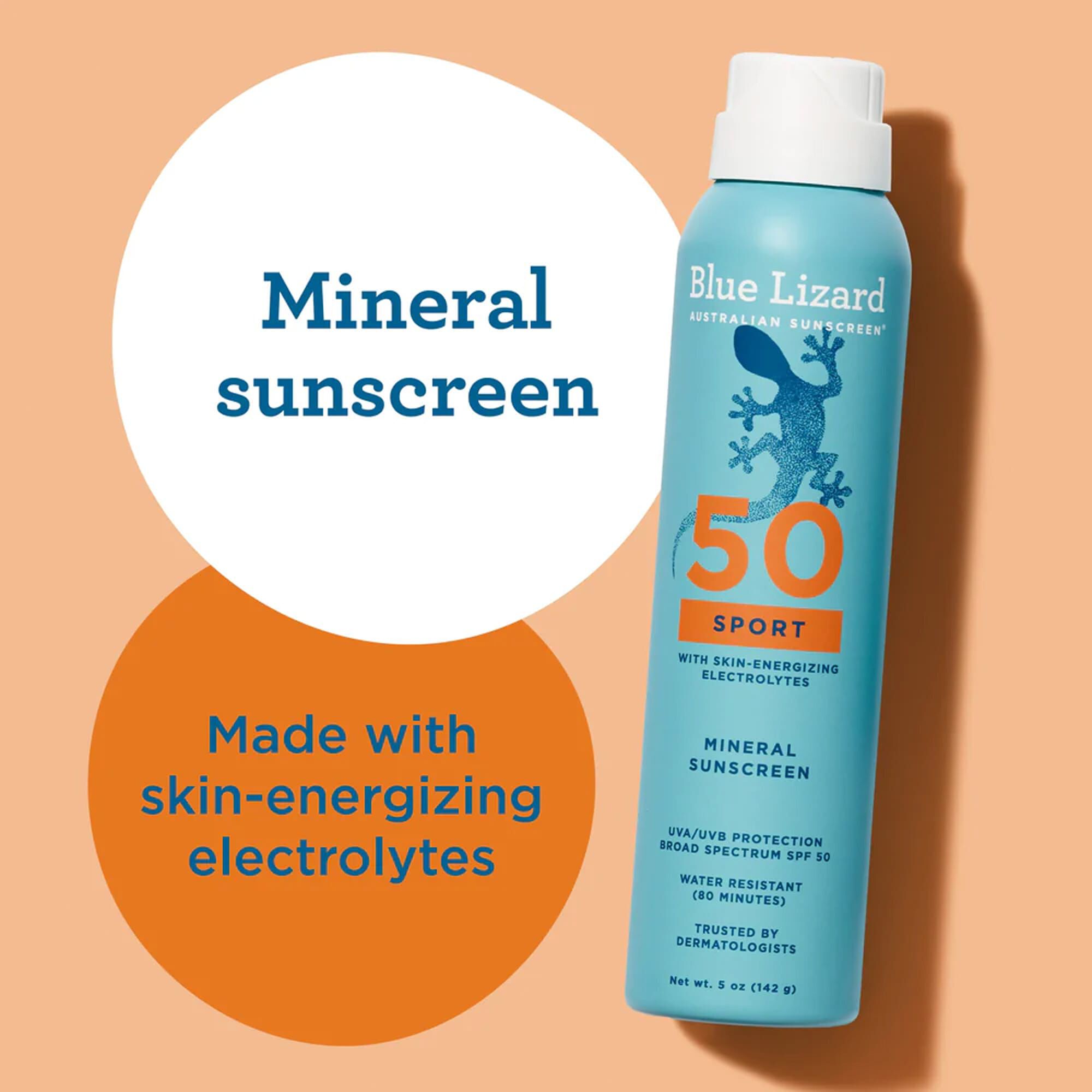Blue Lizard Sport Mineral Sunscreen Spray, SPF 50, 5 oz., , large