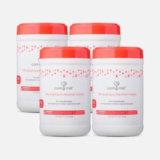 Caring Mill™ Alcohol Wipes Canister, 100 ct. (4-Pack)