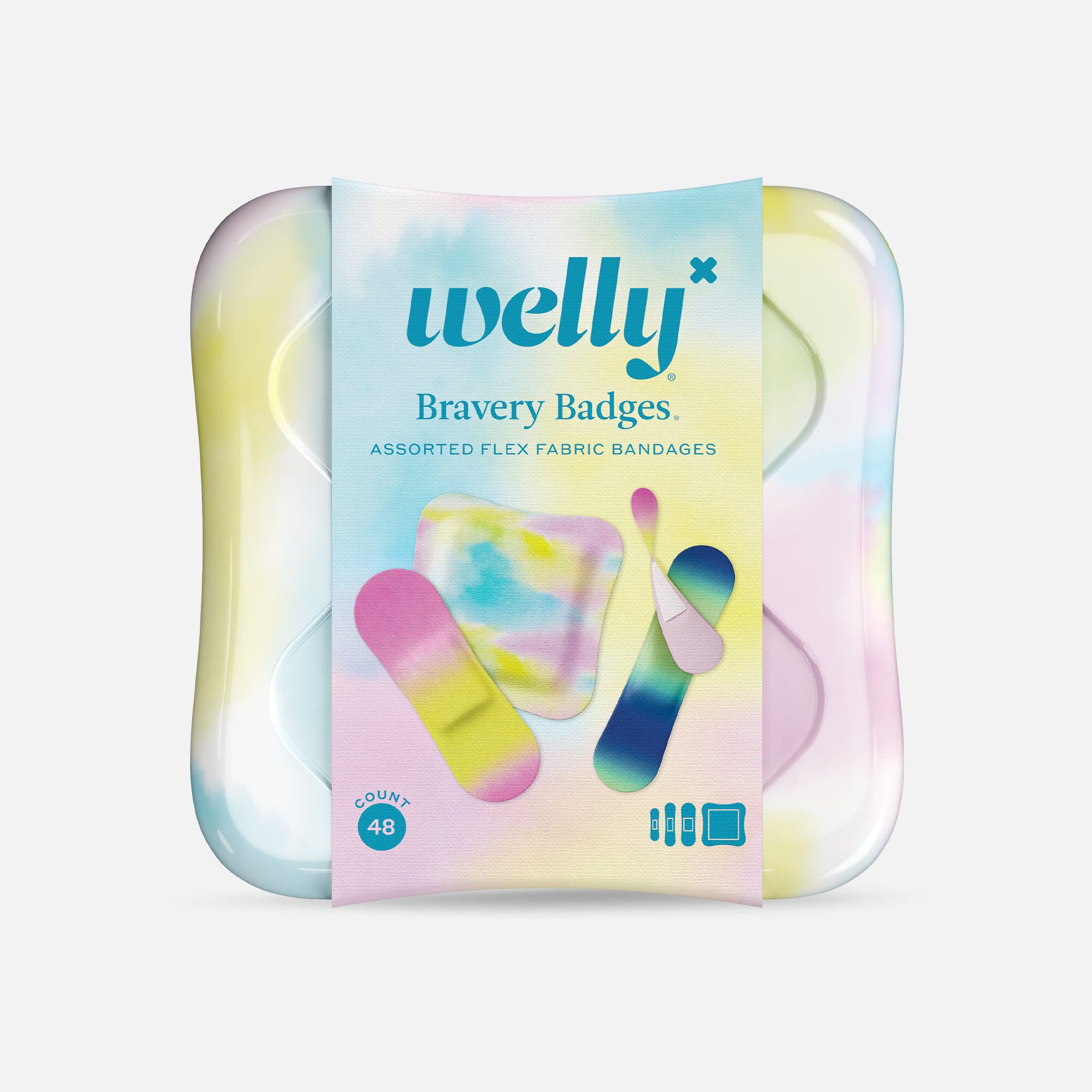 Welly Bravery Badges Colorwash Assorted Flex Fabric Bandages - 48 ct., , large