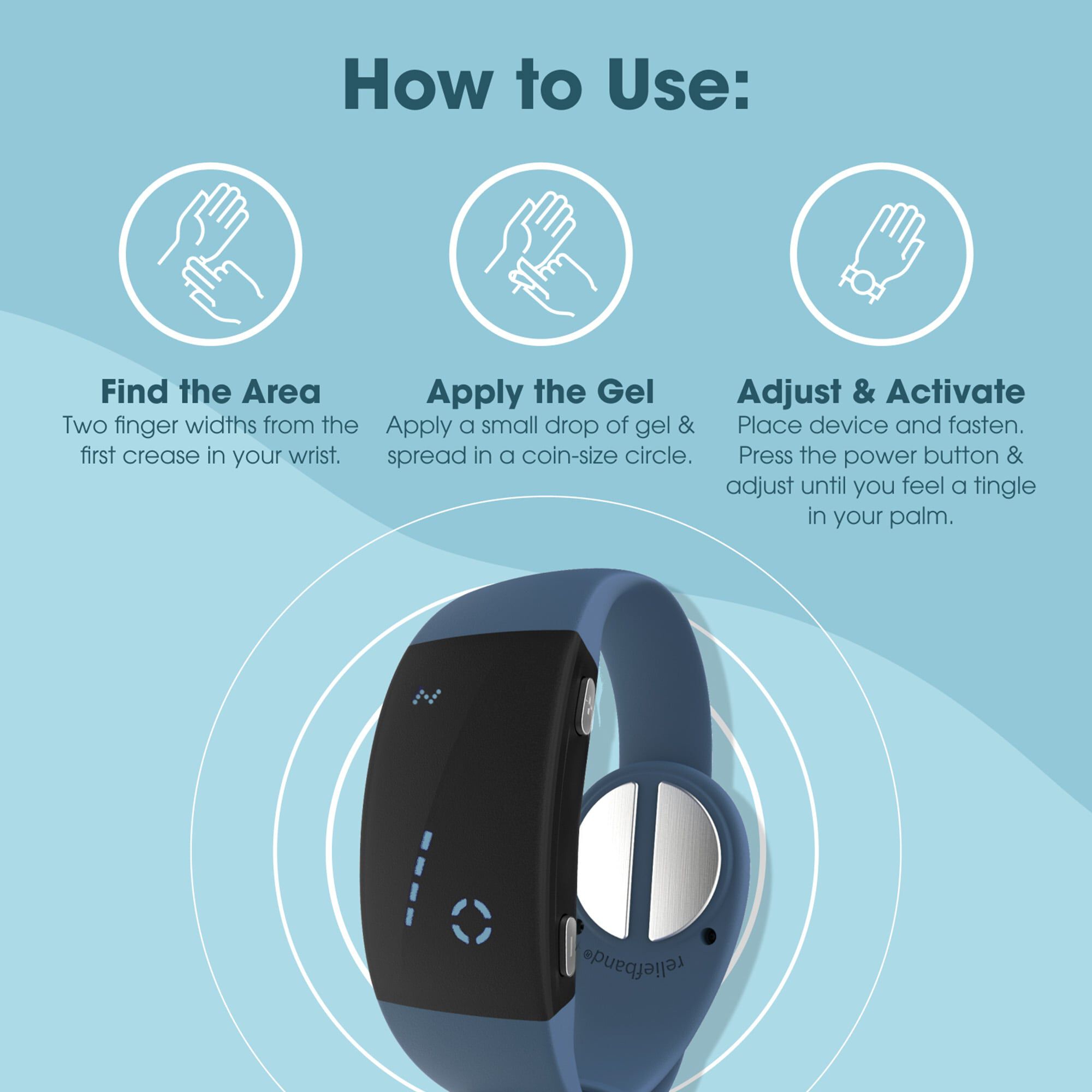 Reliefband Premier for Nausea Relief, Denim Blue, Denim Blue, large