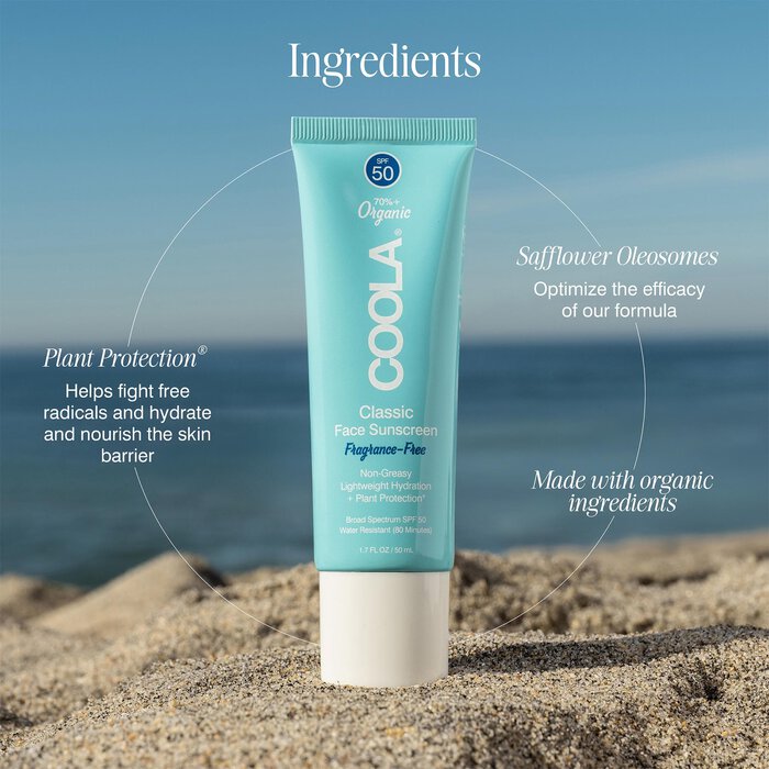 COOLA Classic Face Organic Sunscreen Lotion SPF 50, 1.7 oz., , large