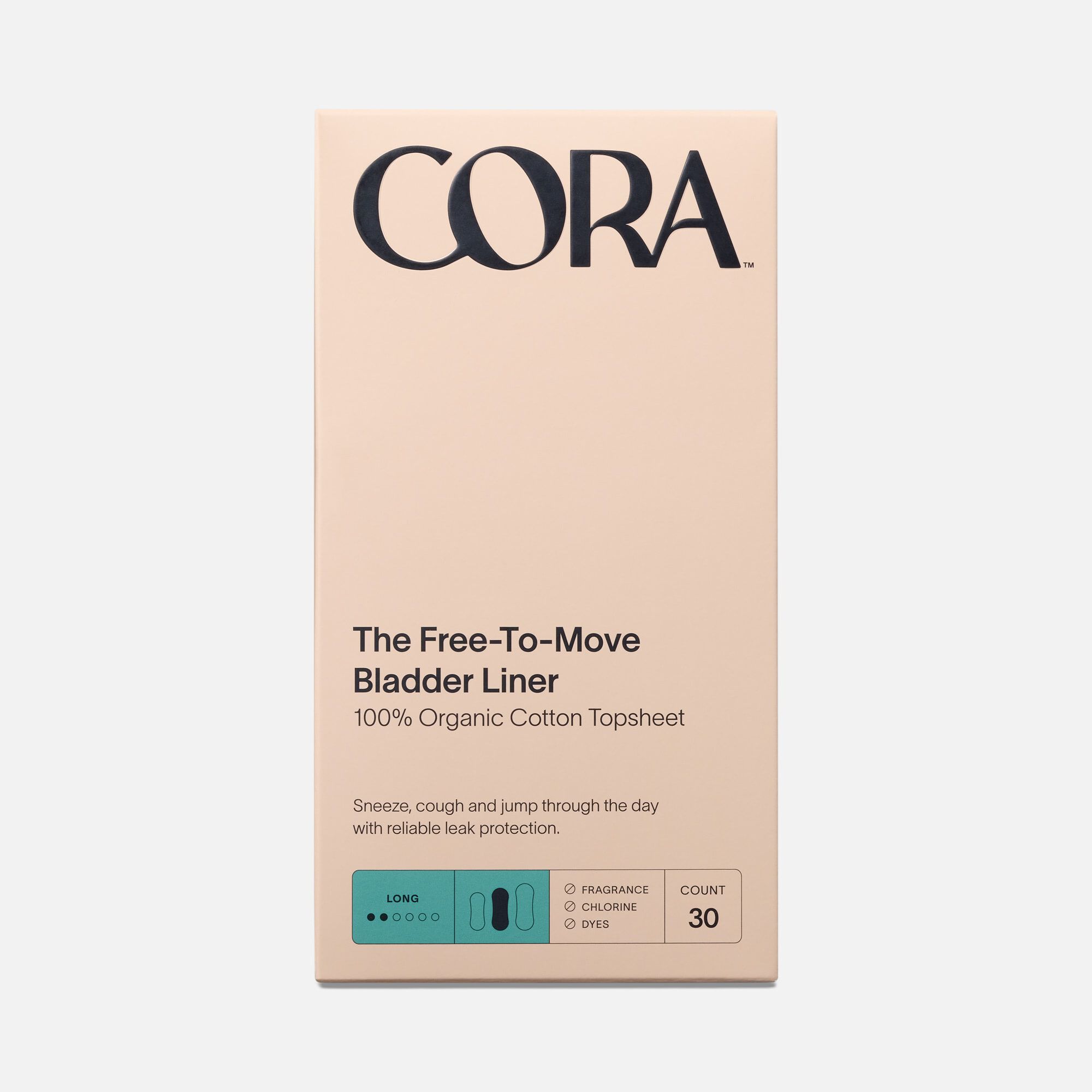 Cora Organic Bladder Long Liners, 30 ct.