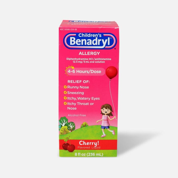 Children's Benadryl Oral Solution, Cherry Flavored, , large