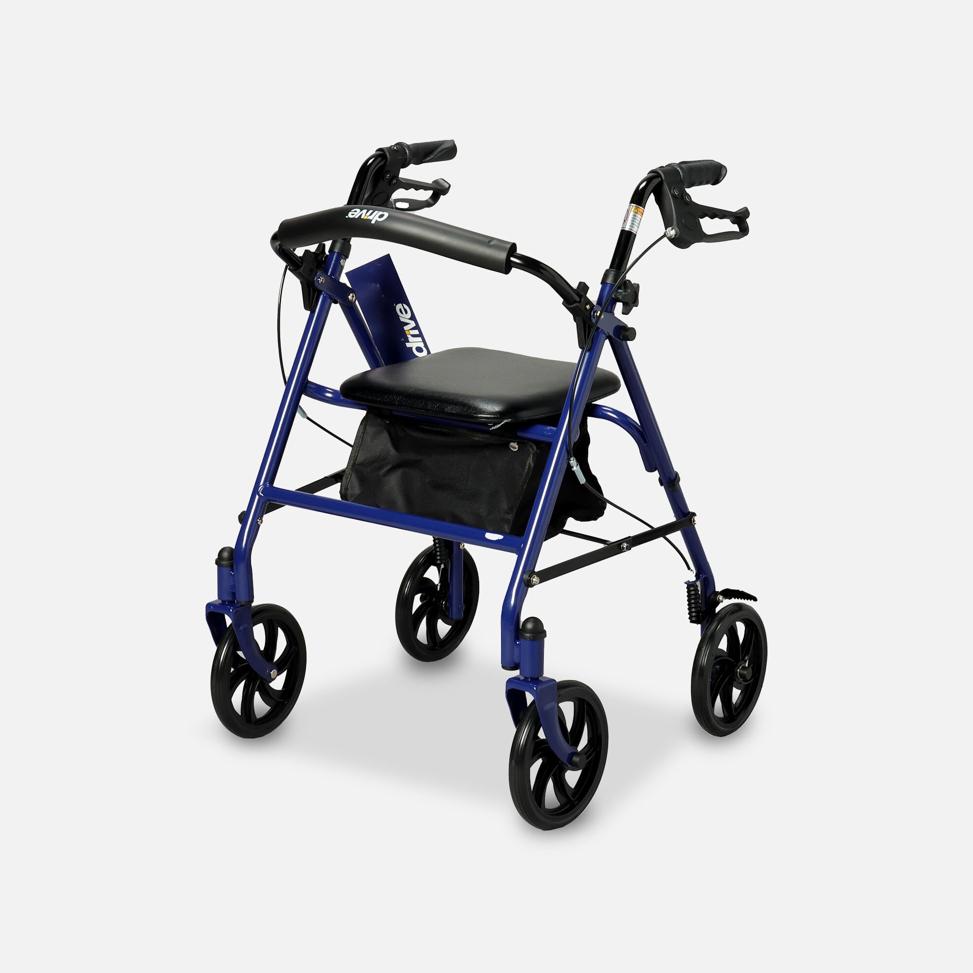 Drive Durable Four Wheel Rollator, 7.5" Casters, Blue